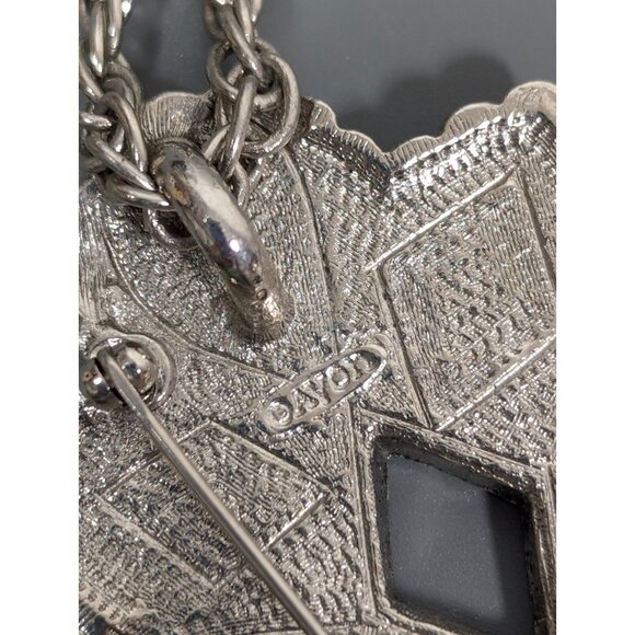 Vintage Avon American Spirit Necklace Faux Turquoise Orange Concho Brooch 30" - Picture 9 of 10